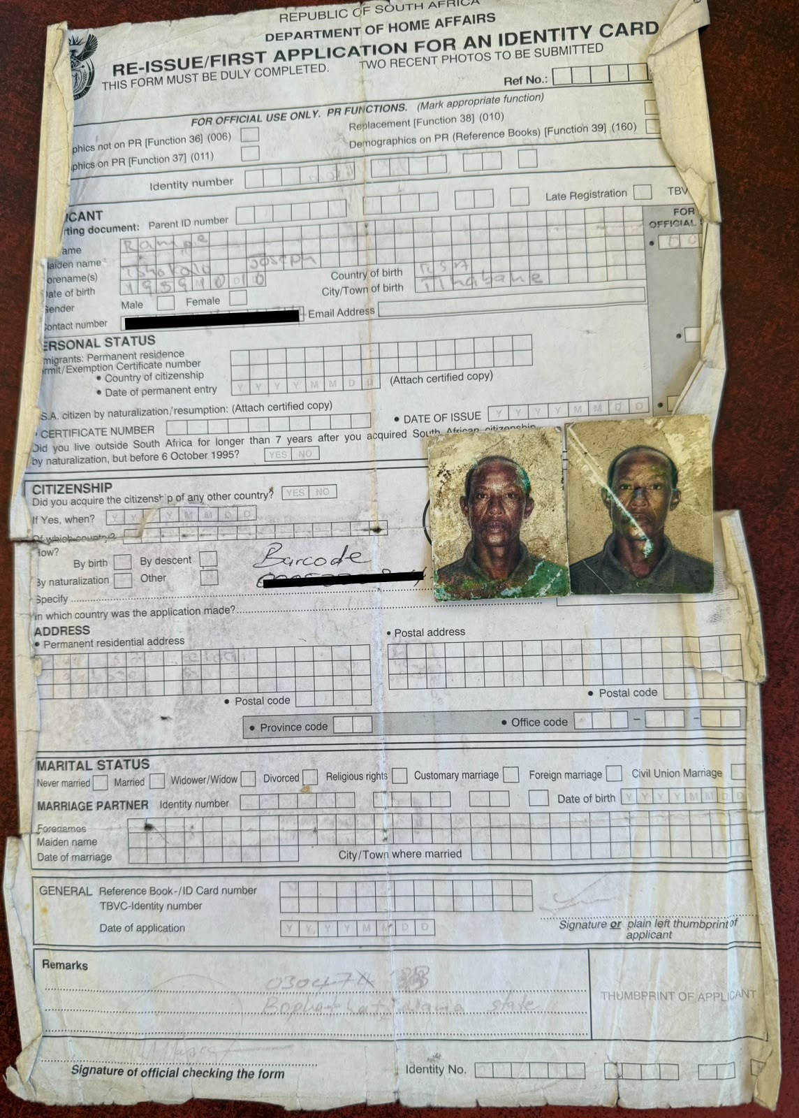 Tshokolo Joseph Rampe's documents