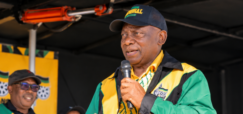 President Cyril Ramaphosa in ANC party colours