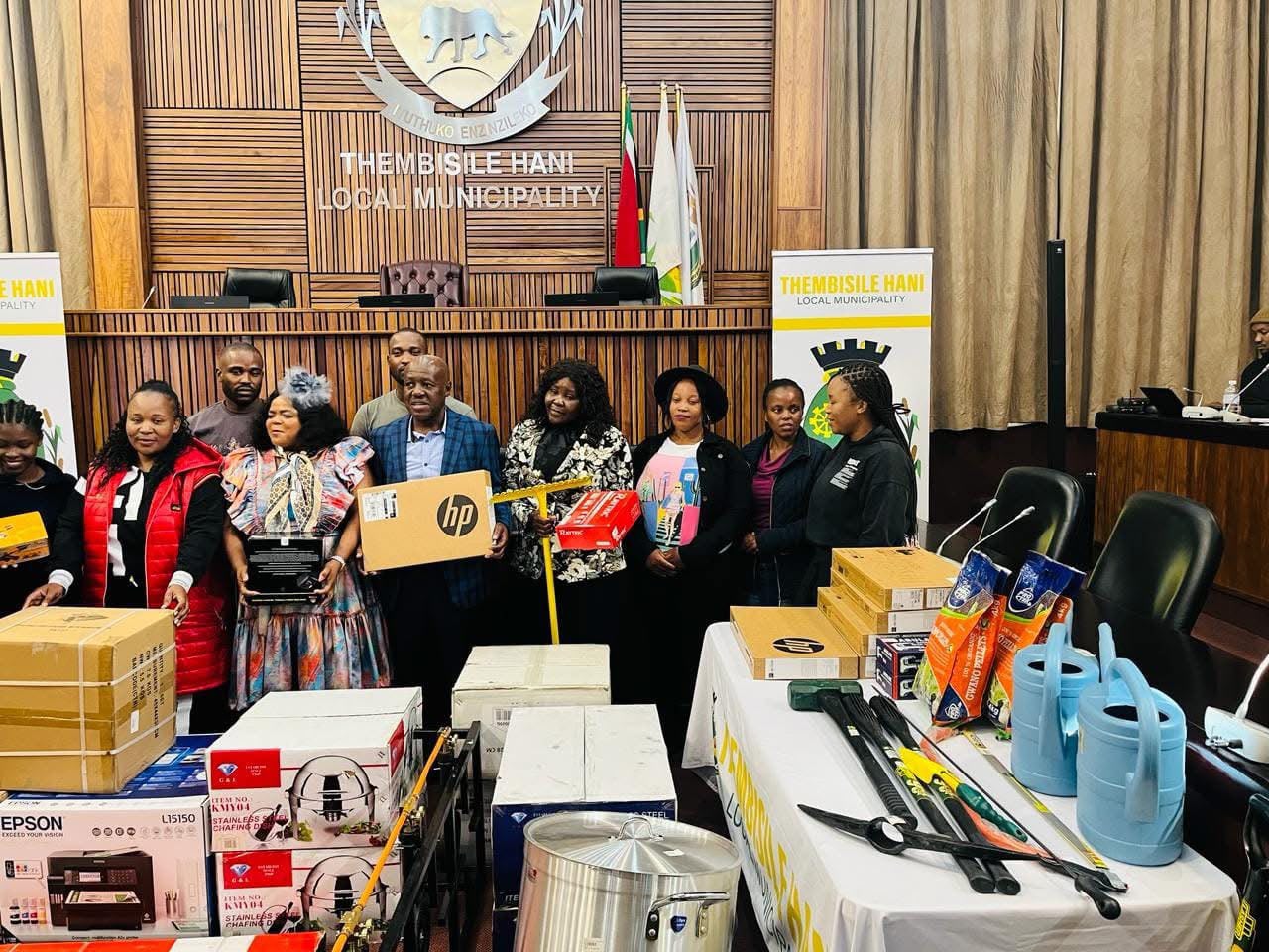 Thembisile Hani municipality offers local businesses up to R5 million tools of trade Thembisile Hani local municipality mayor Lesetja Jacob Dikgale handing over tools of trade to local businesses last year