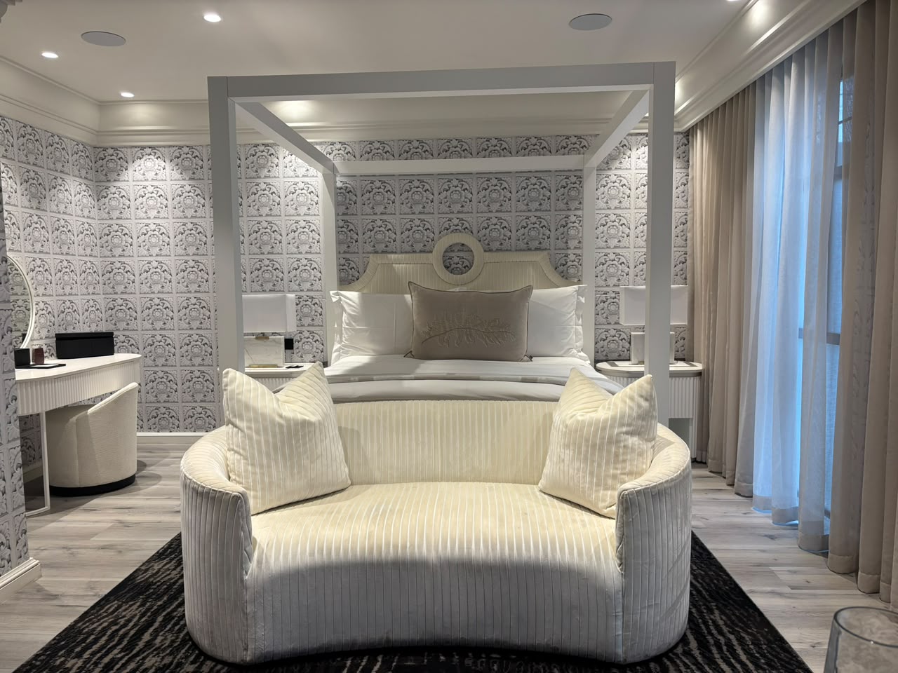 The bedroom in the Hyatt's wellness centre.