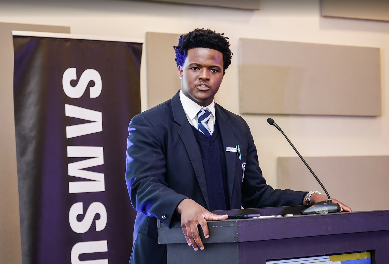 Grade 10 learner Kukhanya Mbebe at the Samsung Solve for Tomorrow event