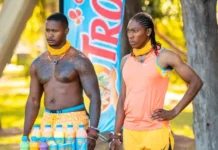Caster Semenya and Thando Zwane compete as Team Orange